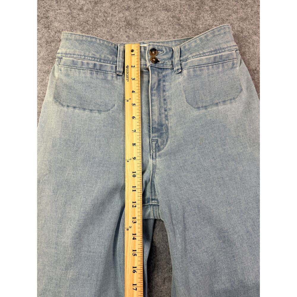 NWT Unpublished Jeans Women 27 Light Wash High Rise Wide Leg Double Button Denim - Picture 7 of 8